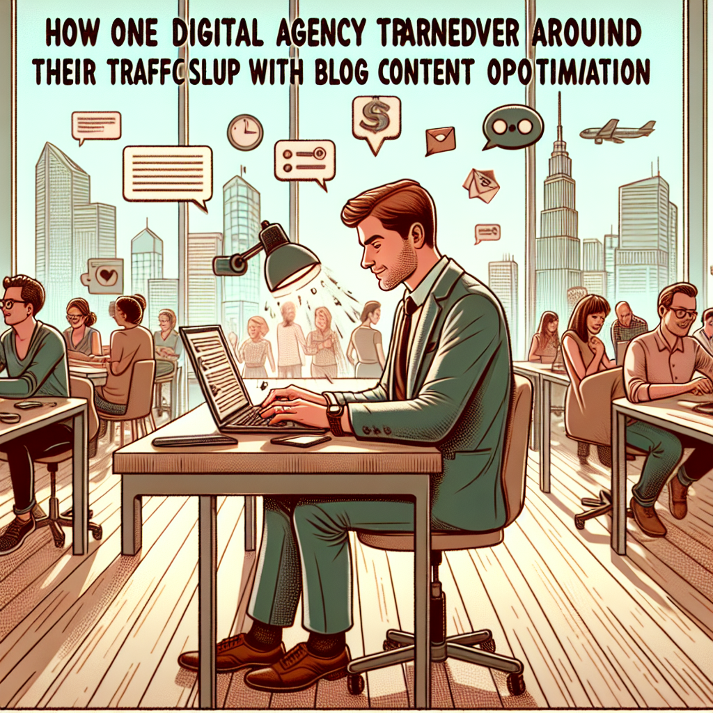 Illustration of person typing on laptop in a modern co-working spaces setting, with a creative mood.