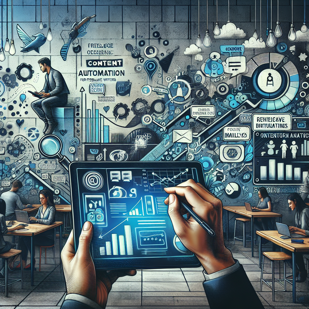 Illustration of hands on tablet showing analytics in a modern co-working spaces setting, with a focused mood.