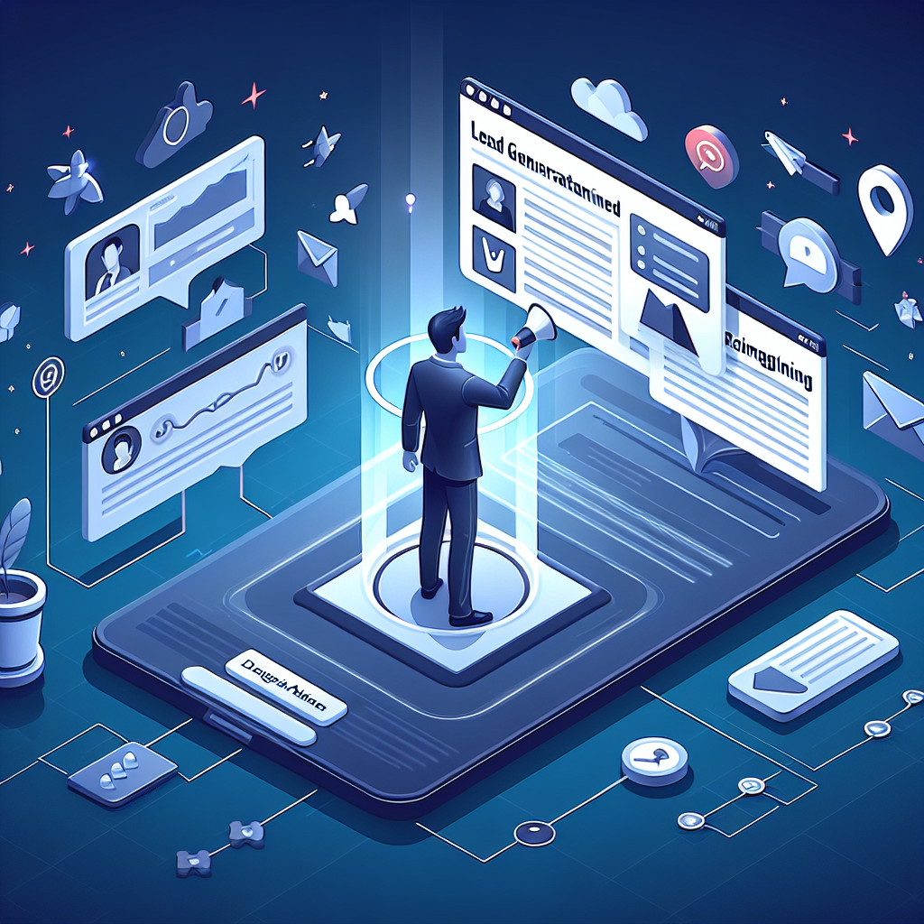 Illustration of individual launching campaign in a dark mode user interface setting, with a focused mood.